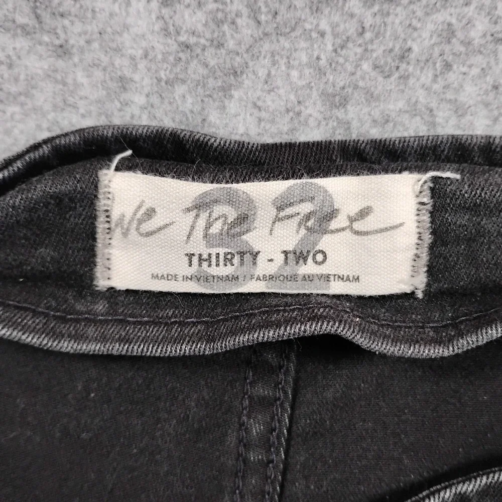 We The‎ Free Free People Black Wide Leg Flare Jeans Size 32 High Rise Stretch